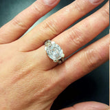 Large Diamond Ring - Sparkly Vintage Ring - Brilliant Diamond Ring