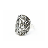 Large Ohm Ring - Silver Om Ring - Statement Silver Ring made in 925 Sterling Silver. Ideal for everyday wear and perfect for birthday gifting and special occasions.