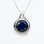 Gorgeous Created Sapphire Pendant in 925 Sterling Silver, a timeless piece symbolizing faithfulness, perfect for birthday gifting.