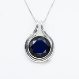 Gorgeous Created Sapphire Pendant in 925 Sterling Silver, a timeless piece symbolizing faithfulness, perfect for birthday gifting.
