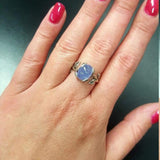 Leaf Garnet Ring - Genuine Garnet Ring - Red Promise Ring
