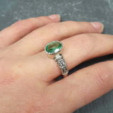 Stunning sterling silver ring with a Created Mint Emerald, ideal for everyday wear and a thoughtful May birthday gift.