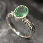 Elegant 925 Sterling Silver ring featuring a Created Mint Emerald, perfect for birthdays and special occasions.