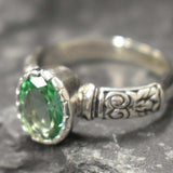 Created Emerald Ring made in 925 Sterling Silver with Created Mint Emerald in Solitaire setting, May Birthstone gift idea, symbolizes, ideal for everyday wear and perfect for birthday gifting and special occasions.