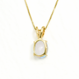 Gold Moonstone Necklace - Rainbow Moonstone Pendant - June Birthstone Gift