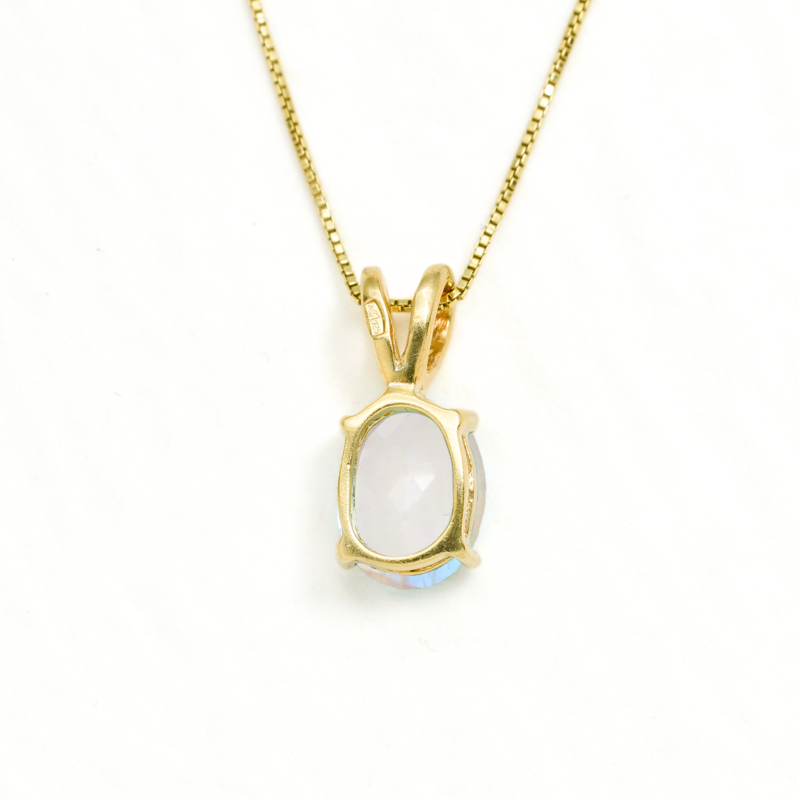 Gold Moonstone Necklace - Rainbow Moonstone Pendant - June Birthstone Gift
