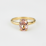 Morganite Gold Ring - Pink Solitaire Ring, Oval Morganite Ring made in 18k Gold Vermeil. Ideal for everyday wear and perfect for birthday gifting and special occasions.