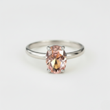 Morganite Ring - Pink Solitaire Ring - Oval Morganite Ring made in 925 Sterling Silver. Ideal for everyday wear and perfect for birthday gifting and special occasions.