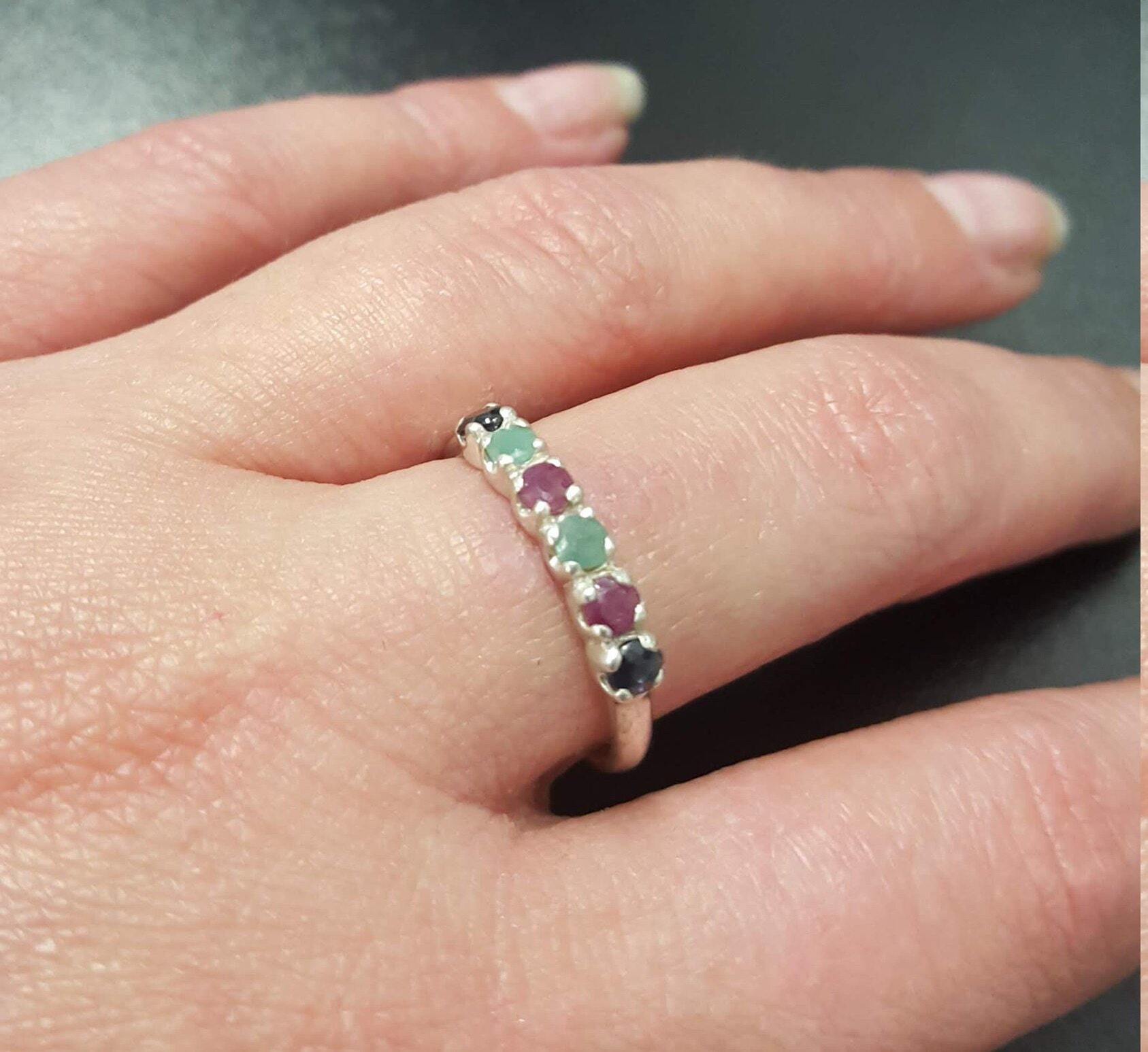 Elegant 925 Sterling Silver ring featuring a channel-set natural blue sapphire, perfect for September birthdays and meaningful gifts.