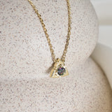 Real Gold Topaz Necklace - Genuine Mystic Topaz Necklace - Dainty Purple Gold Pendant
