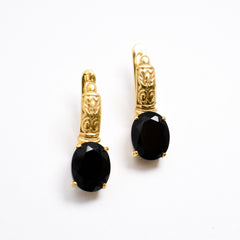 2804-E-nONY: Gold Vermeil 18k Onyx 10x8 oval