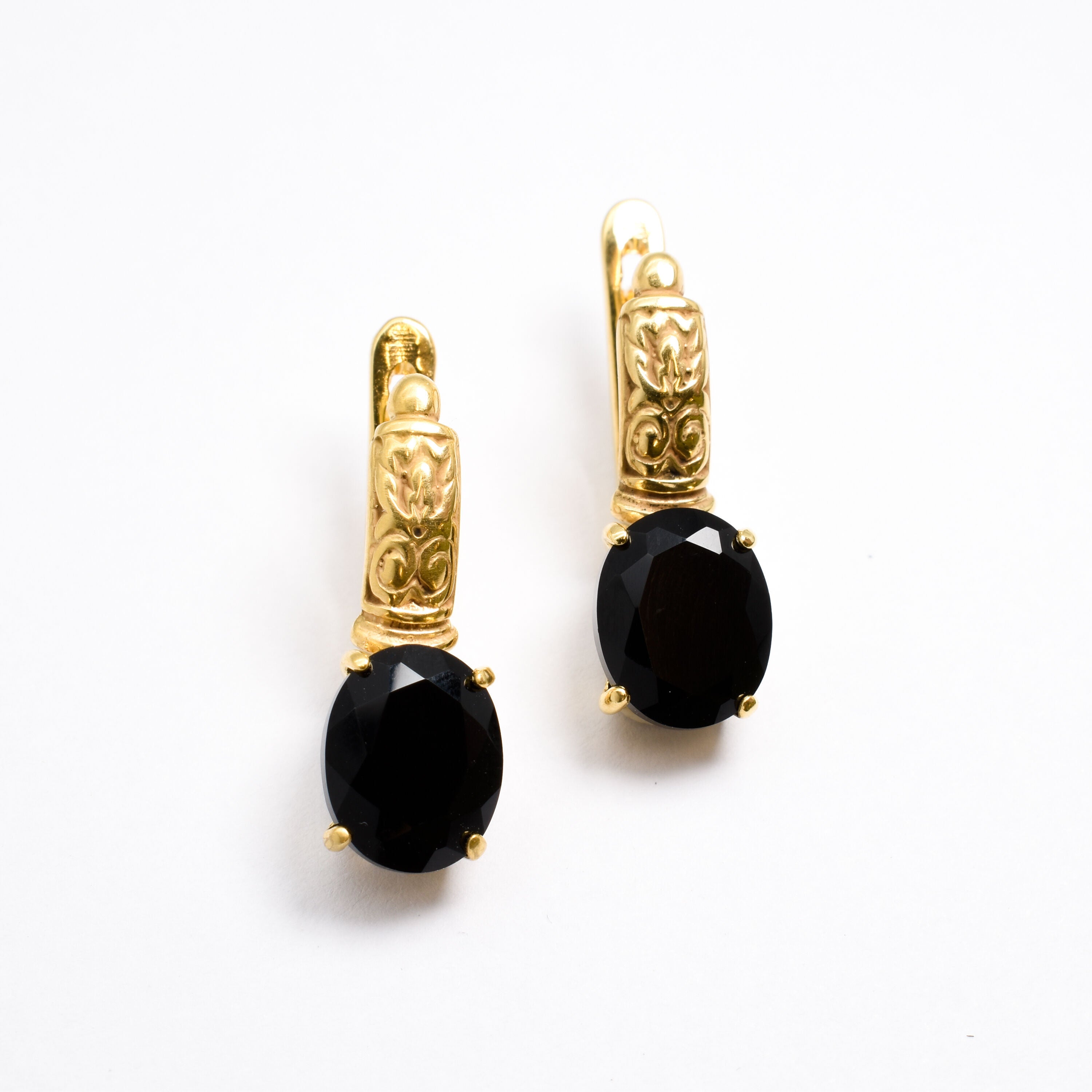 2804-E-nONY: Gold Vermeil 18k Onyx 10x8 oval