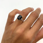 Silver Natural Onyx Ring