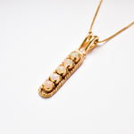 Gold Opal Pendant, Fire Opal Necklace, Vertical Opal Pendant