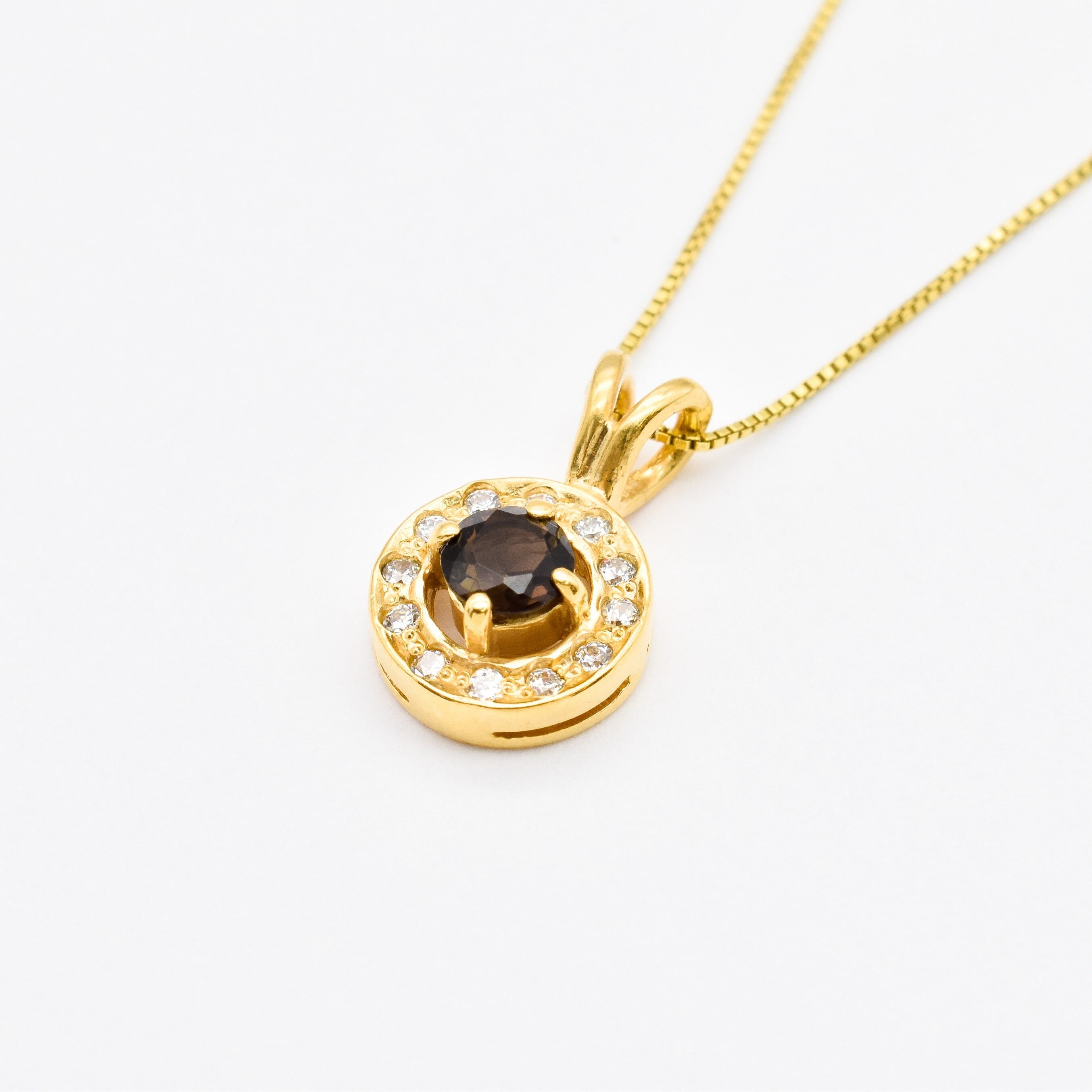 2429-P-nSTT: Gold Vermeil 18k Natural Smoky Topaz