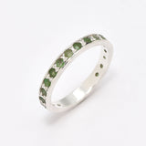 Natural Emerald Ring made in 925 Sterling Silver with Round Natural Green Emerald in Channel-Set setting, May Birthstone gift idea, symbolizes growth, harmony, and deep emotional healing, ideal for everyday wear and perfect for birthday gifting and special occasions.