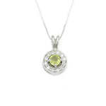 Natural Peridot pendant necklace with CZ Diamonds, styled for timeless elegance, offers healing energy and makes a stunning August birthstone gift.