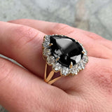 6025-R-nONY: Gold Vermeil 18k Onyx 16x12 Teardrop