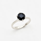 Onyx Promise Ring - Black Solitaire Ring - Gold Onyx Ring