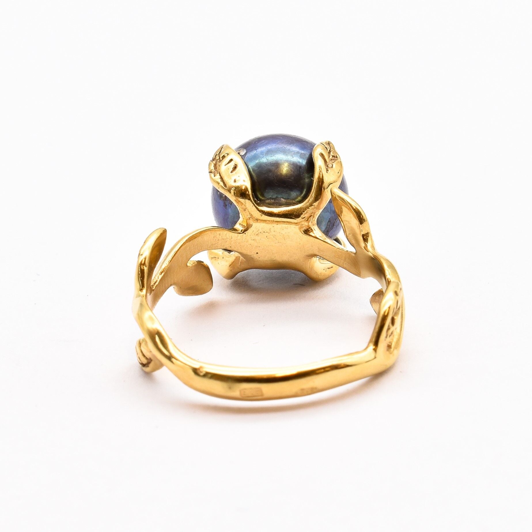 2848-R-nBLP: Gold Vermeil 18k Natural Black Pearl