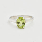 Natural Peridot Ring - Green Promise Ring - August Birthstone Ring