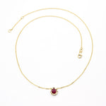 Genuine Ruby Necklace, Solid Gold Ruby Necklace