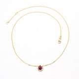 Genuine Ruby Necklace, Solid Gold Ruby Necklace