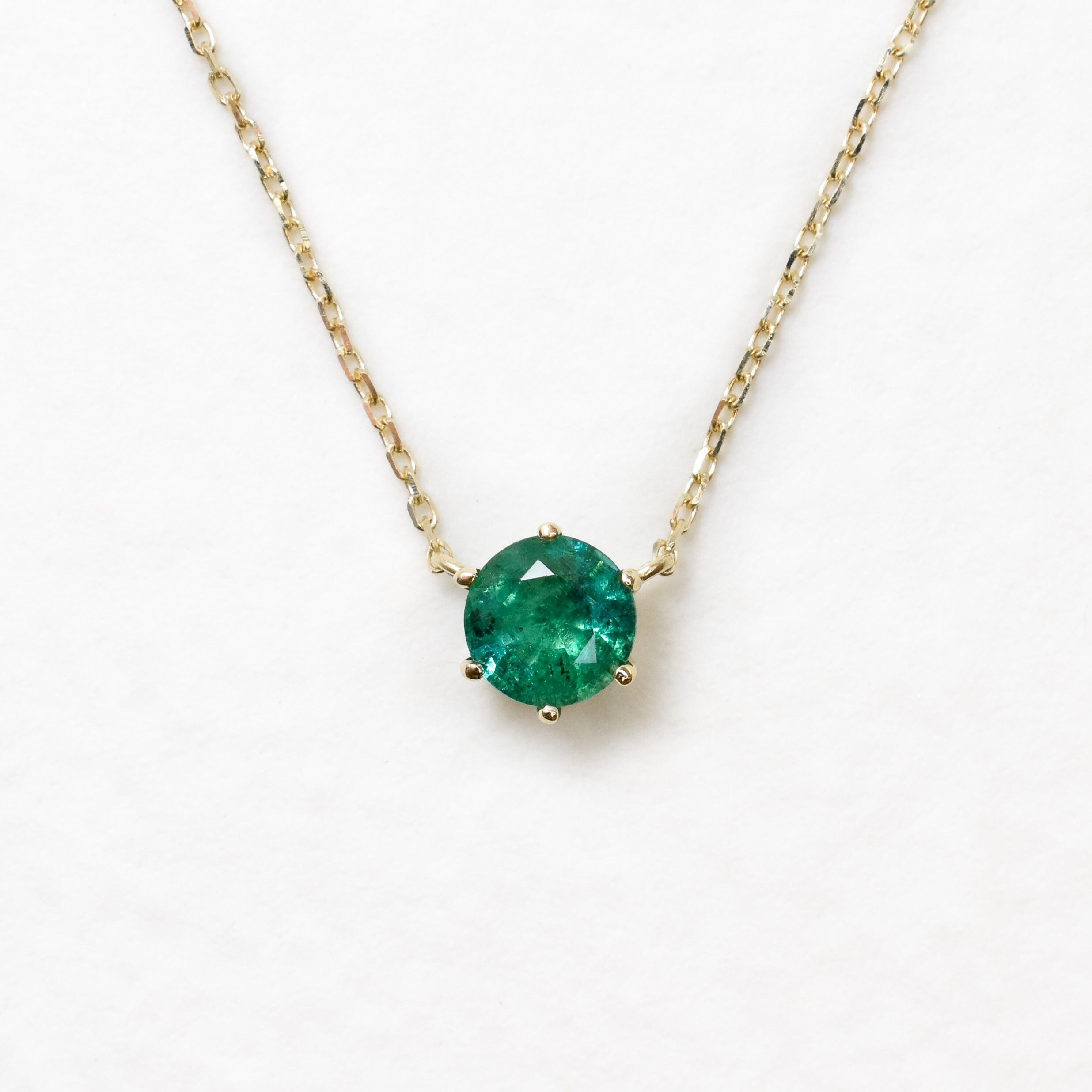 Certified Zambian Emerald 1 Carat Stud Necklace