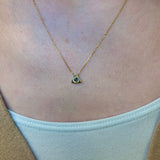 Real Gold Topaz Necklace - Genuine Mystic Topaz Necklace - Dainty Purple Gold Pendant