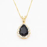 Onyx Pendant Necklace in gold vermeil exudes rich elegance for formal evenings.