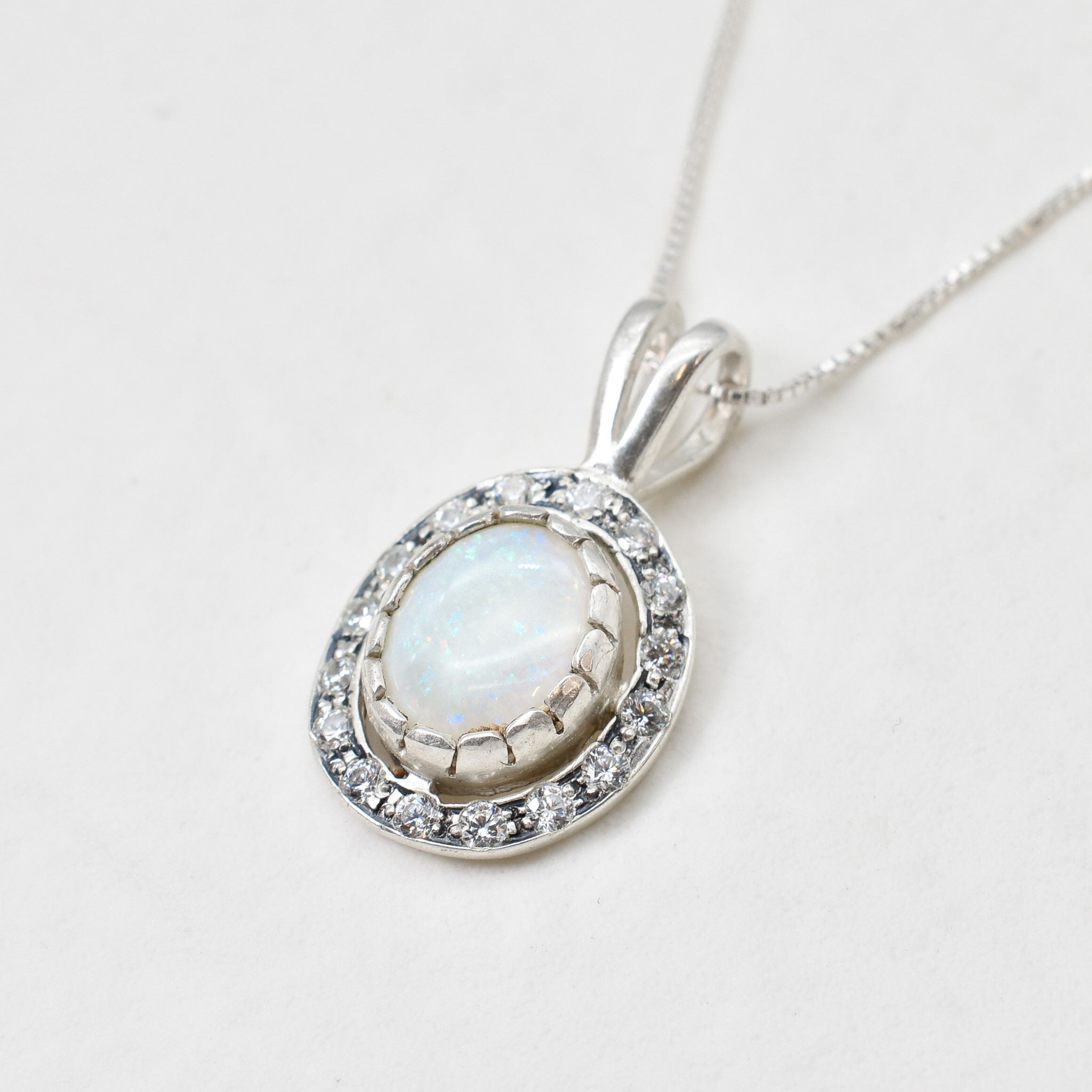 Opal Pendant, Natural Opal Pendant, Australian Opal, October Birthstone, Opal Necklace, Vintage Pendant, Opal, Silver Pendant, Real Opal