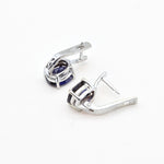 Handcrafted Blue Tanzanite Earrings in Solid 925 Sterling Silver, Oval Cut Tanzanite Drop Earrings, Lever Back Closure