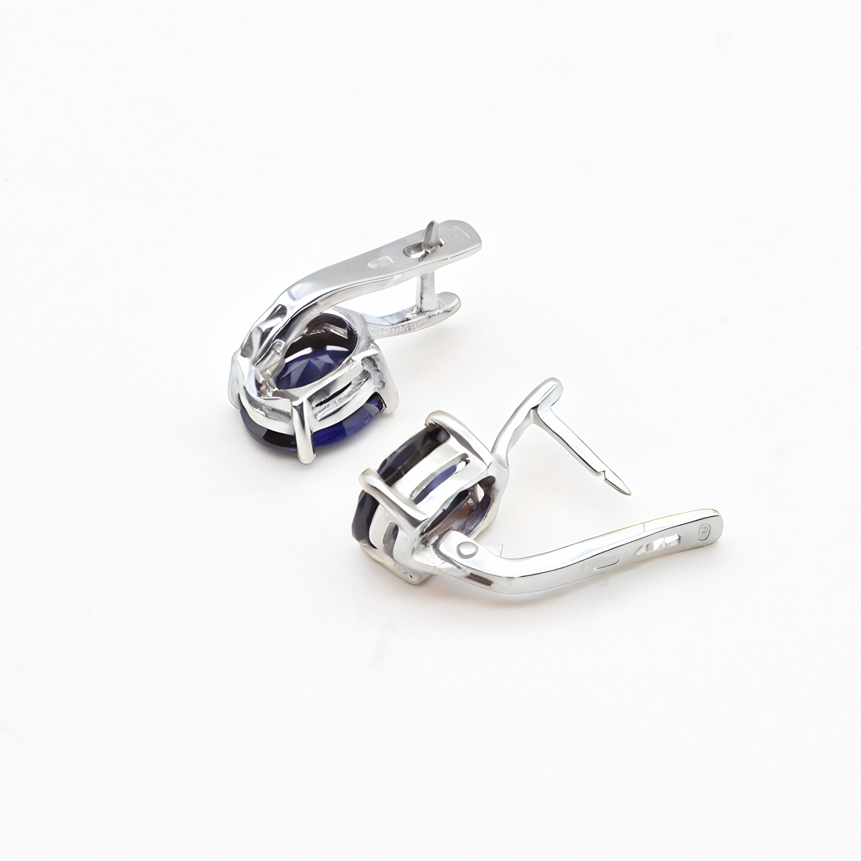 Handcrafted Blue Tanzanite Earrings in Solid 925 Sterling Silver, Oval Cut Tanzanite Drop Earrings, Lever Back Closure