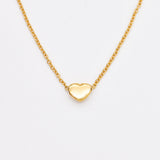Gold Heart Necklace - Dainty Love Necklace - Minimalist Heart Pendant