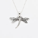 Dragonfly Pendant - Gold Statement Necklace - Butterfly Pendant