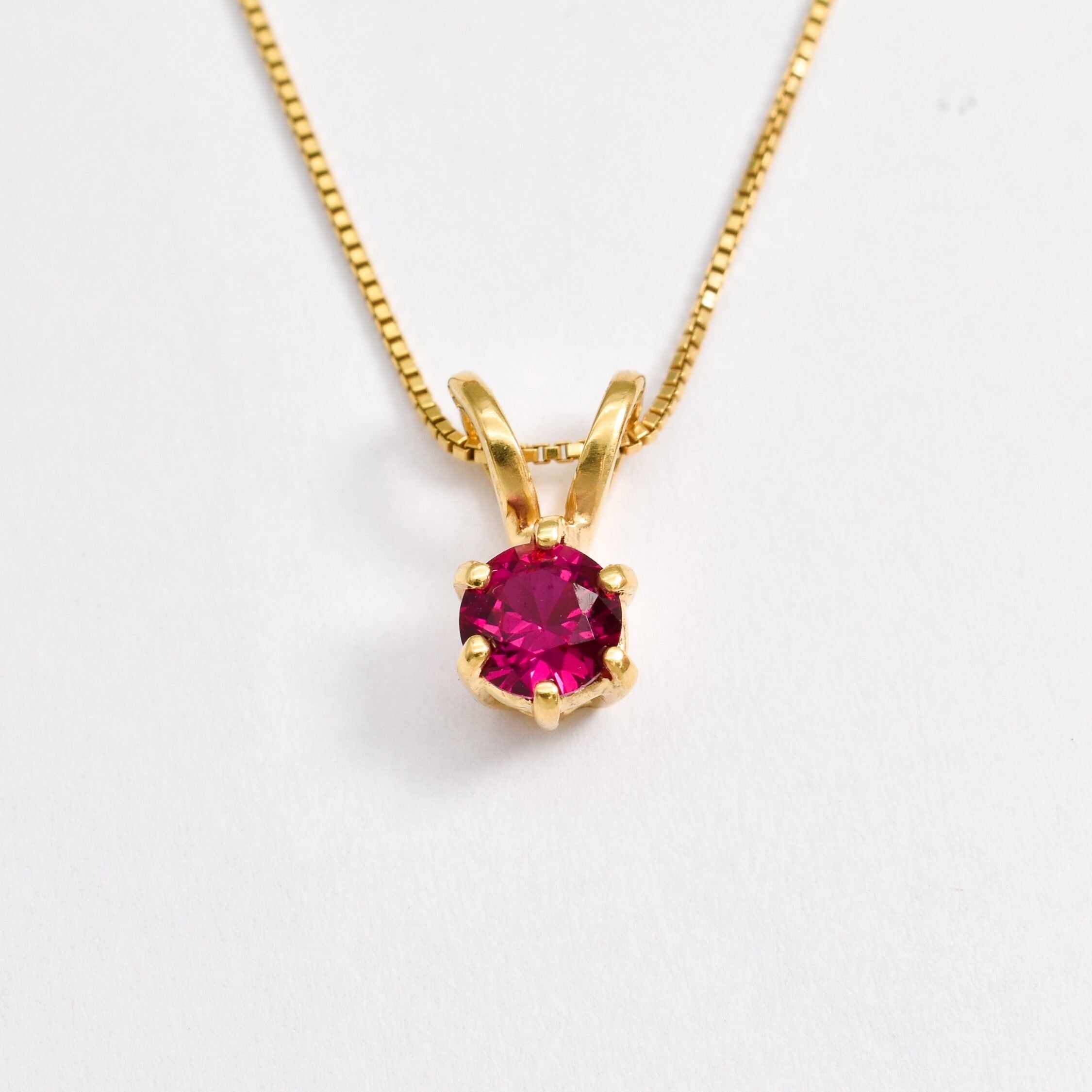 2910-P-cRUB: Gold Vermeil 18k Created Ruby