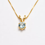 2910-P-cAQU: Gold Vermeil 18k Created Aquamarine