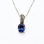 Tanzanite Pendant Front View in White Background