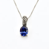 Tanzanite Pendant Front View in White Background