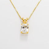 1059/1-P-cCZZ: Gold Vermeil 18k CZ 8x6 octagon