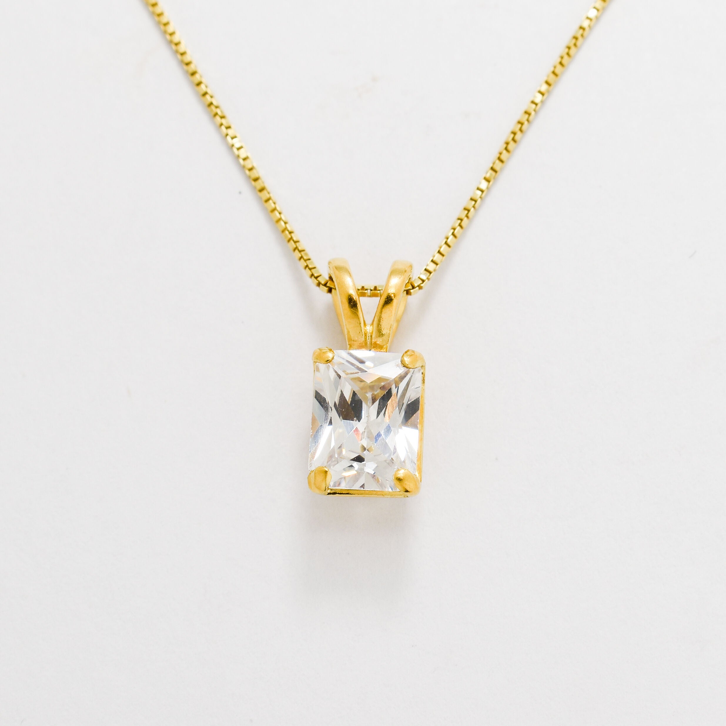 1059/1-P-cCZZ: Gold Vermeil 18k CZ 8x6 octagon