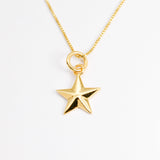 Silver Star Pendant - 3D Star Necklace - Vintage Celestial Necklace