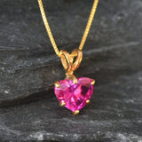 Pink Alexandrite necklace with a simple heart shape, ideal for weddings or everyday elegance