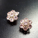 Pink Flower Earrings - Large Morganite Earrings - Vintage Floral Earrings