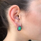 Pink Tourmaline Earrings - Real Tourmaline Earrings - Victorian Flower Studs