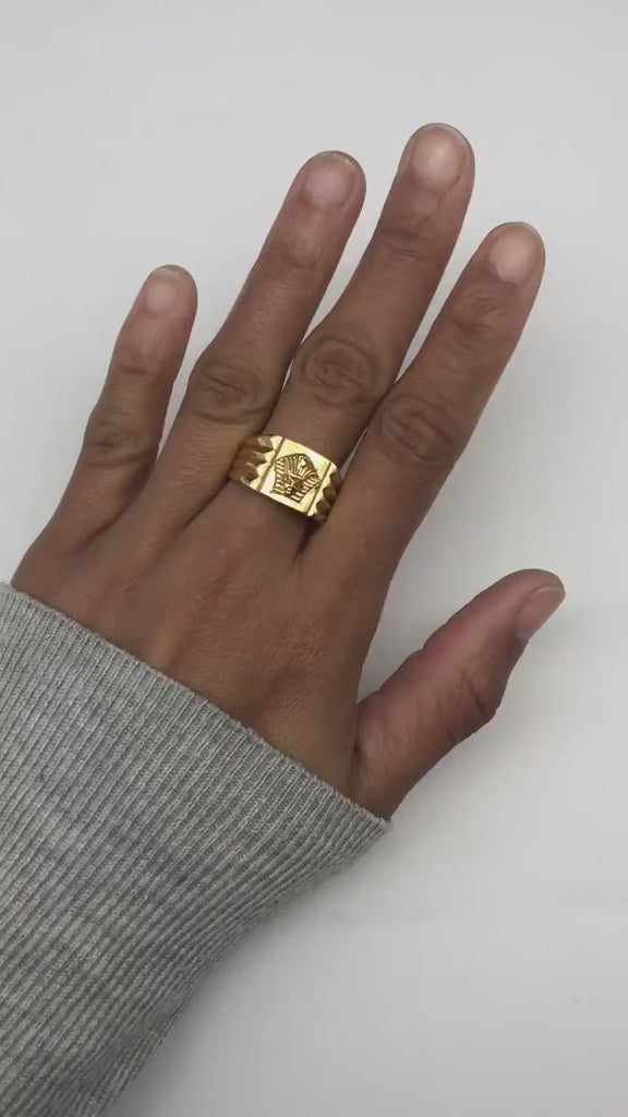 Gold Egyptian Ring, Symbolic Ring, Unisex Ring, Pharaoh Ring, Egyptian Style Ring, Gold Ring, Original Band, Handmade ring, Pharaoh Band