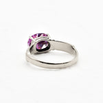 Silver Amethyst Ring, Purple Tribal Ring, Boho Gemstone Ring back view
