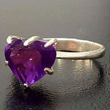 Purple Heart Ring - Natural Amethyst Ring, February Birthstone Ring
