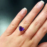 Purple Heart Ring - Natural Amethyst Ring, February Birthstone Ring