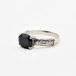 Real Onyx Black Boho Ring set in Solid 925 Sterling Silver, Unisex Silver Ring